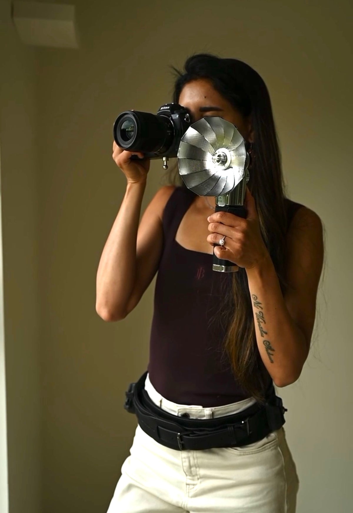 Camera heupriem + flitshouder strap
