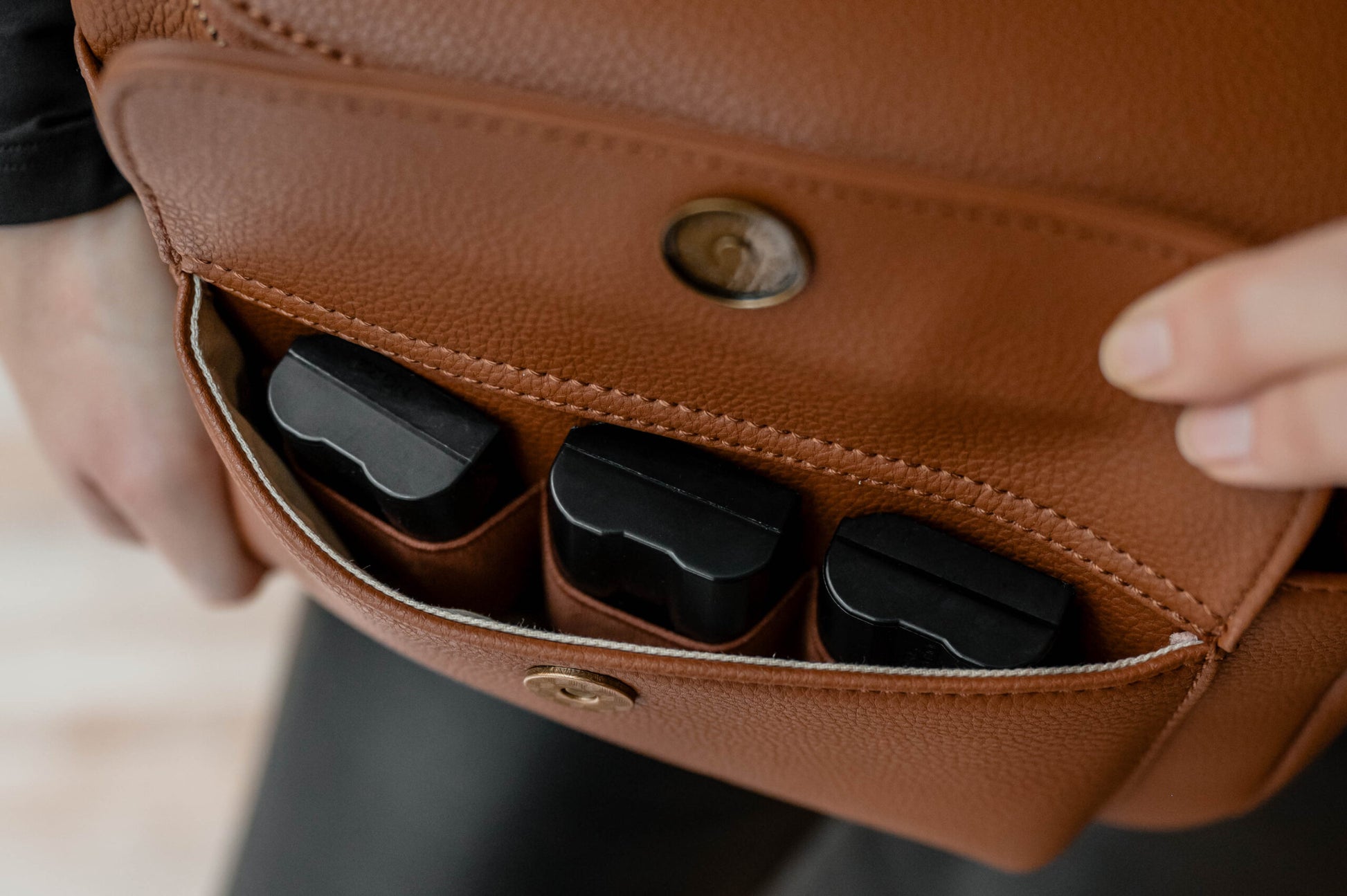 camera schoudertas bruin