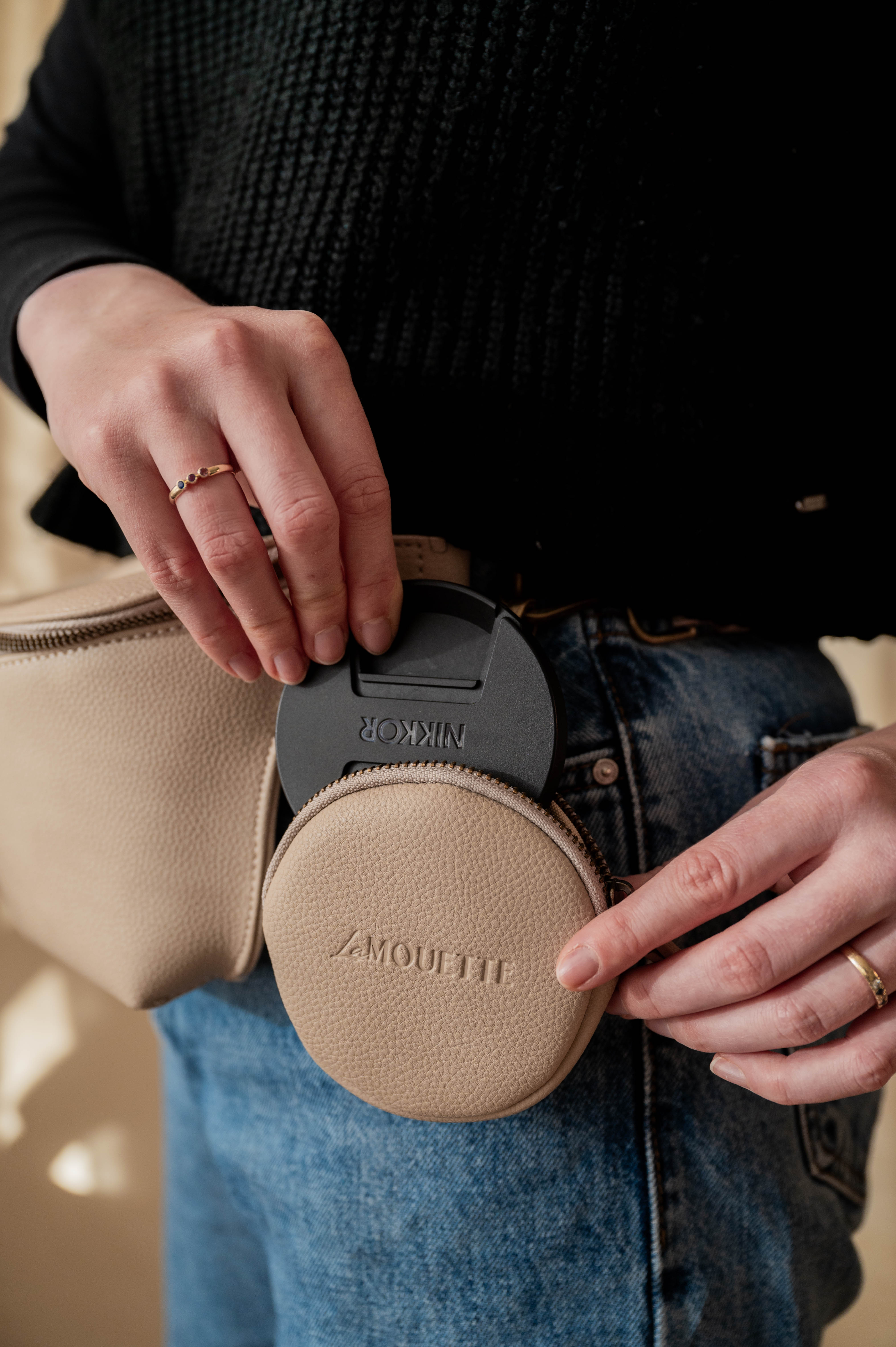 Stijlvolle fanny pack voor fotografen zonder nek- en rugbelasting